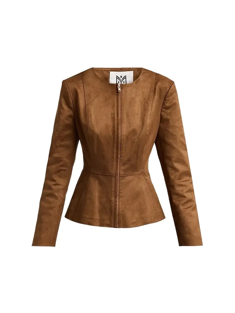 Milly Women's Reina Faux Suede Peplum Jacket