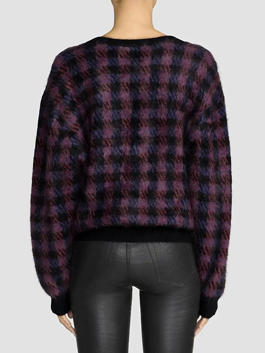 Frame Women's Brushed Houndstooth Wool-Cashmere Cardigan | Thumbnail 3 Frame Women's Brushed Houndstooth Wool-Cashmere Cardigan | Thumbnail 3