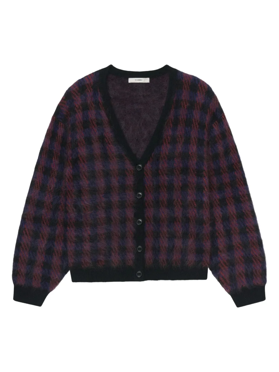 Frame Women's Brushed Houndstooth Wool-Cashmere Cardigan
