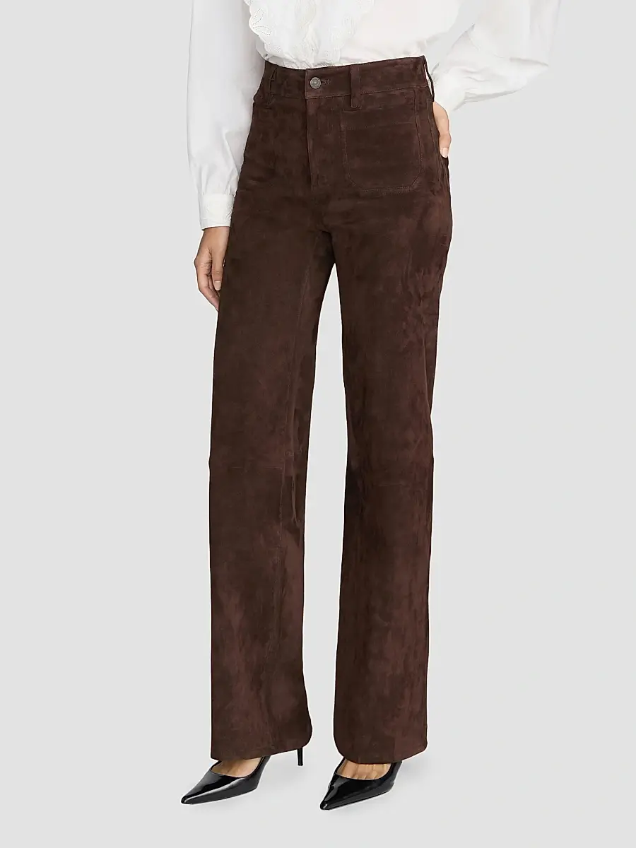 Frame Women's Suede Slim Wide-Leg Pants | Thumbnail 4 Frame Women's Suede Slim Wide-Leg Pants | Thumbnail 4