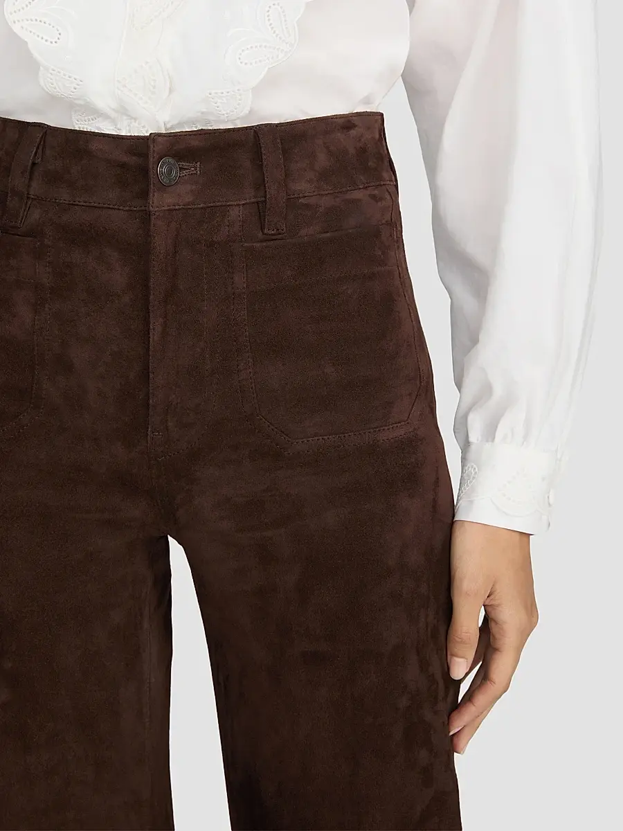 Frame Women's Suede Slim Wide-Leg Pants | Thumbnail 5 Frame Women's Suede Slim Wide-Leg Pants | Thumbnail 5