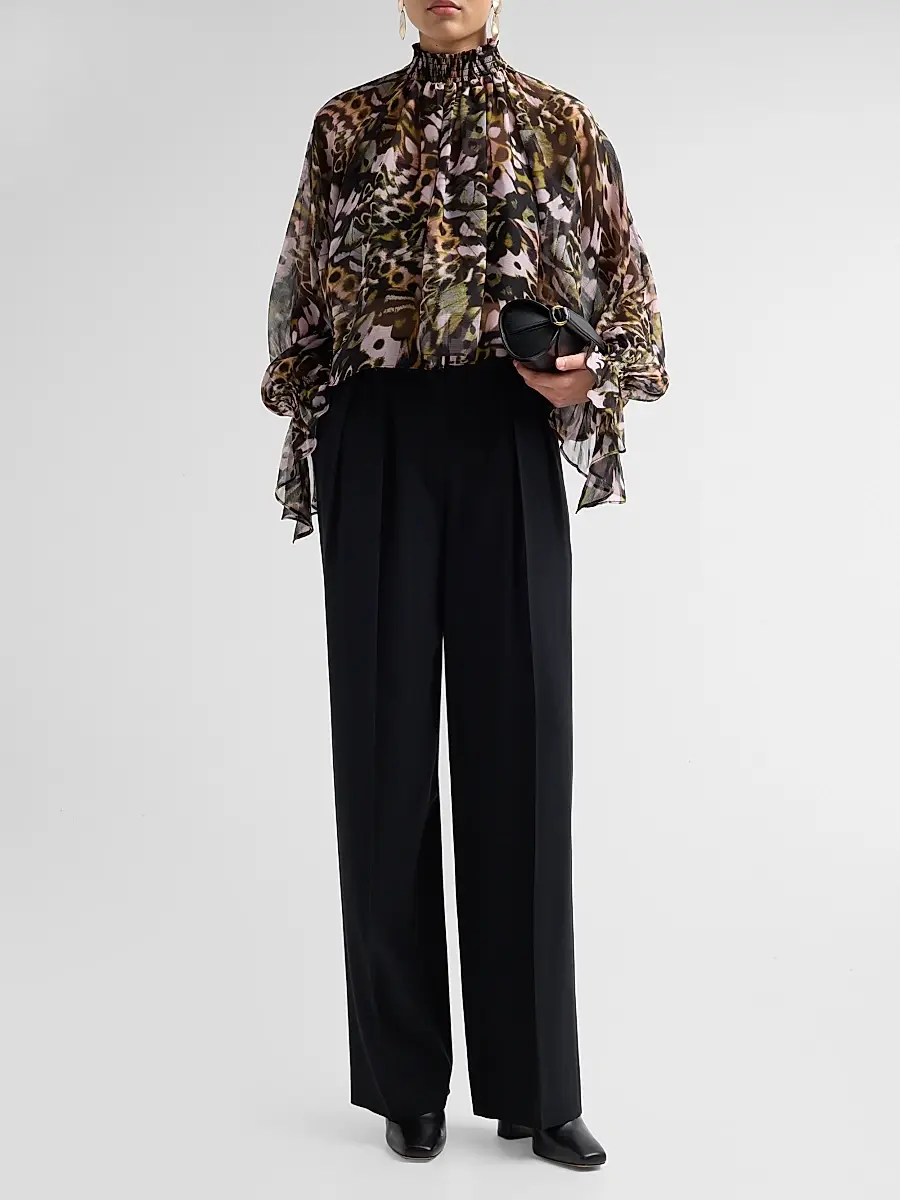 Amur Women's Kellen Printed Chiffon Top | Thumbnail 2 Amur Women's Kellen Printed Chiffon Top | Thumbnail 2