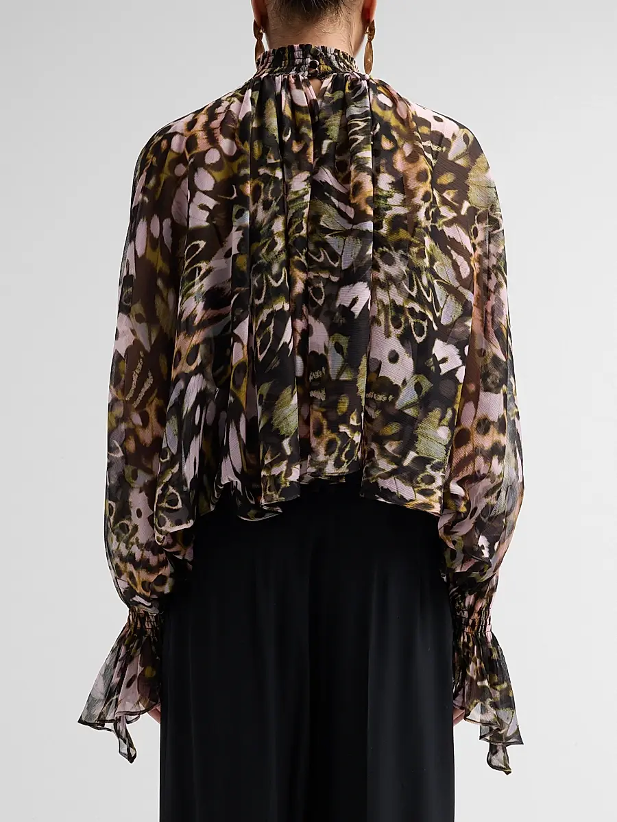 Amur Women's Kellen Printed Chiffon Top | Thumbnail 3 Amur Women's Kellen Printed Chiffon Top | Thumbnail 3