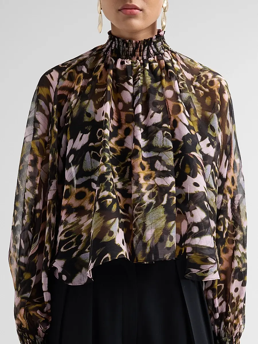 Amur Women's Kellen Printed Chiffon Top | Thumbnail 5 Amur Women's Kellen Printed Chiffon Top | Thumbnail 5
