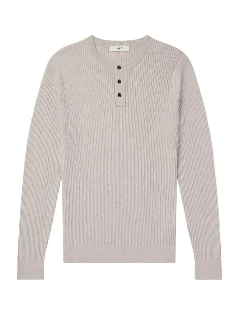 MR P. Ribbed Wool and Cashmere Henley Sweater - Men | Image 1 MR P. Ribbed Wool and Cashmere Henley Sweater - Men | Image 1