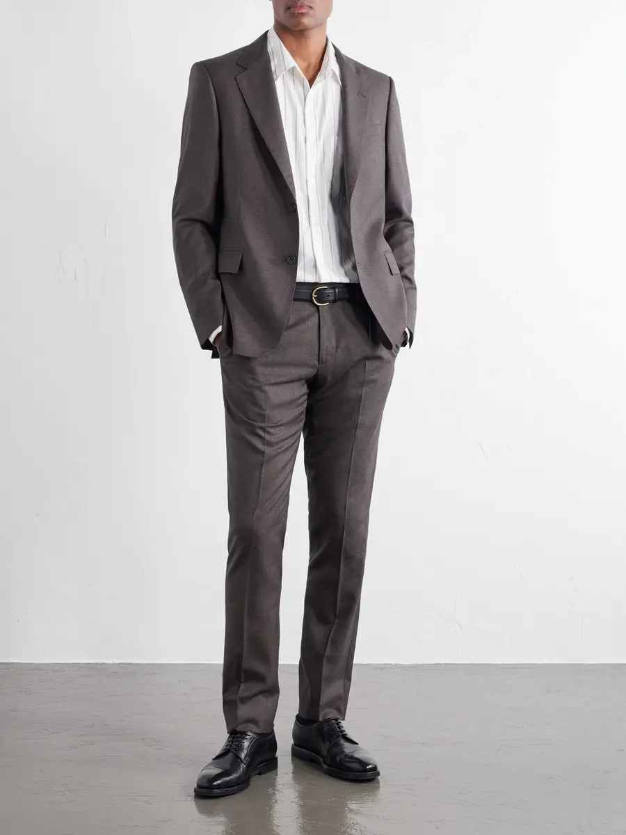 MR P. Luxe Slim-Leg Wool and Silk-Blend Trousers - Men | Thumbnail 2