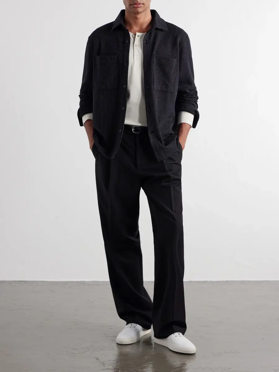MR P. Pinstriped Cotton-Blend Jersey Shirt - Men | Thumbnail 2