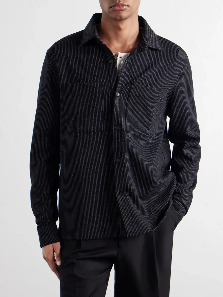 MR P. Pinstriped Cotton-Blend Jersey Shirt - Men | Thumbnail 3