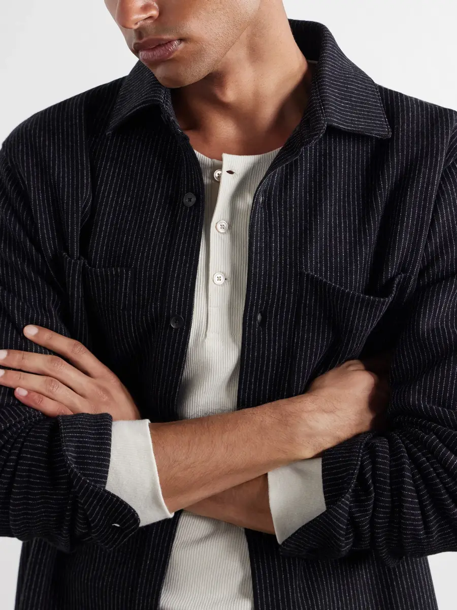 MR P. Pinstriped Cotton-Blend Jersey Shirt - Men | Thumbnail 5