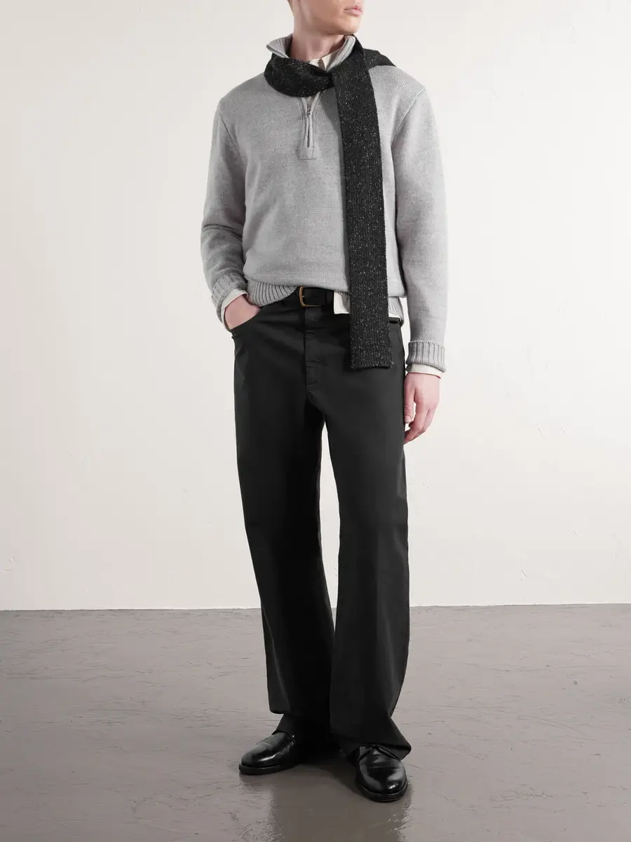 Inis Meáin Wool and Linen-Blend Half-Zip Sweater - Men | Thumbnail 2