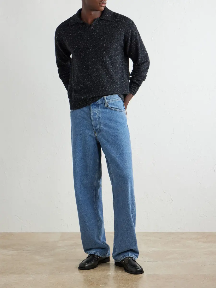 Auralee Cashmere Polo Sweater - Men | Thumbnail 2 Auralee Cashmere Polo Sweater - Men | Thumbnail 2