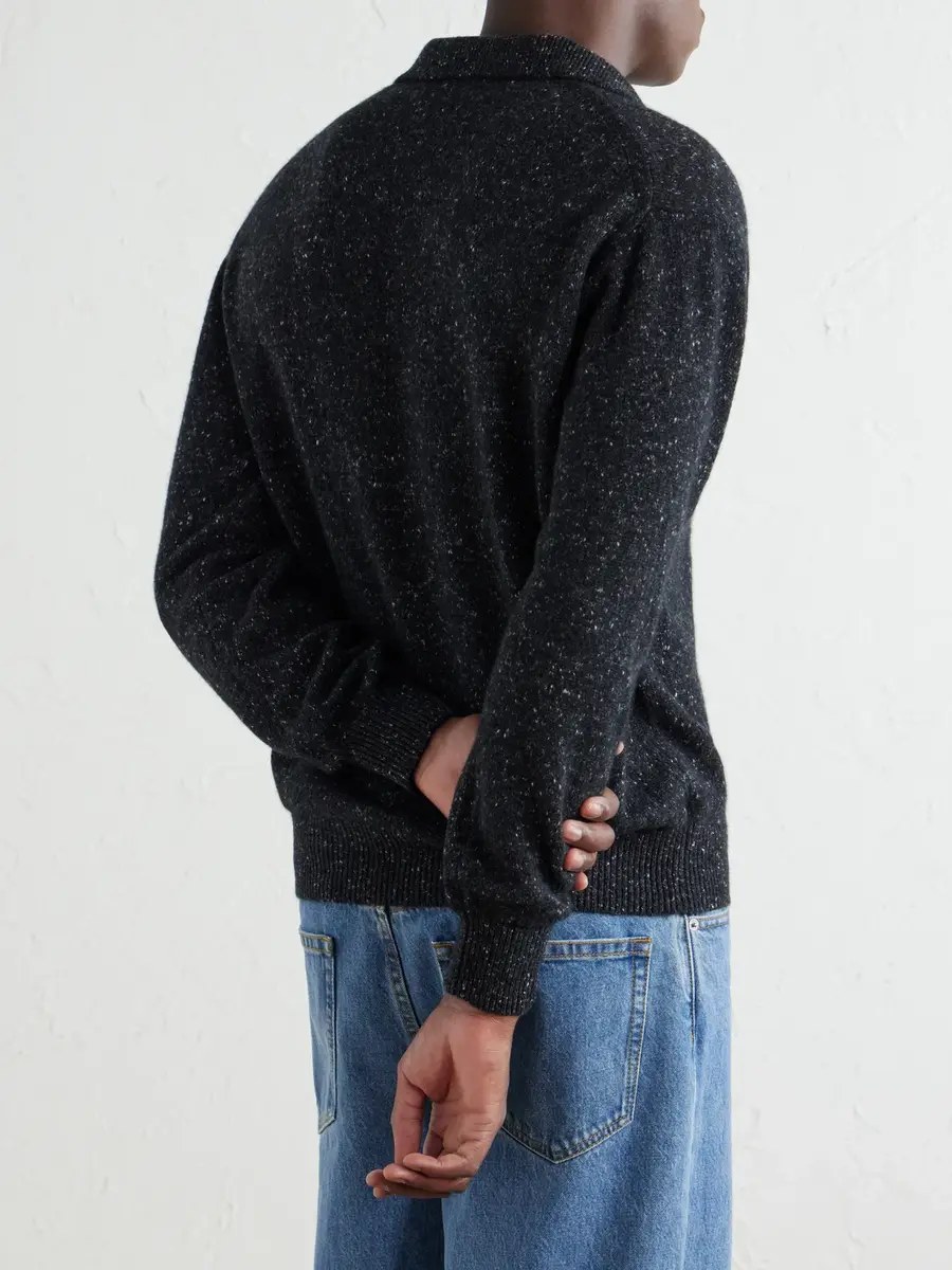 Auralee Cashmere Polo Sweater - Men | Thumbnail 4 Auralee Cashmere Polo Sweater - Men | Thumbnail 4