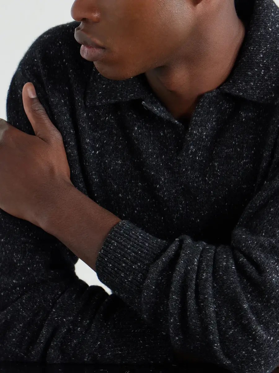Auralee Cashmere Polo Sweater - Men | Thumbnail 5 Auralee Cashmere Polo Sweater - Men | Thumbnail 5