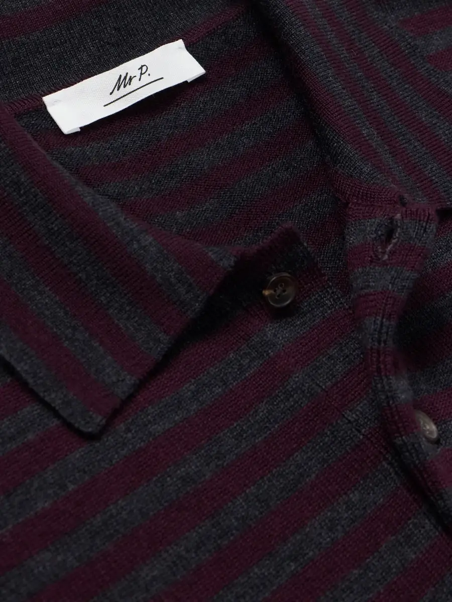 MR P. Striped Merino Wool Polo Shirt - Men | Thumbnail 6 MR P. Striped Merino Wool Polo Shirt - Men | Thumbnail 6