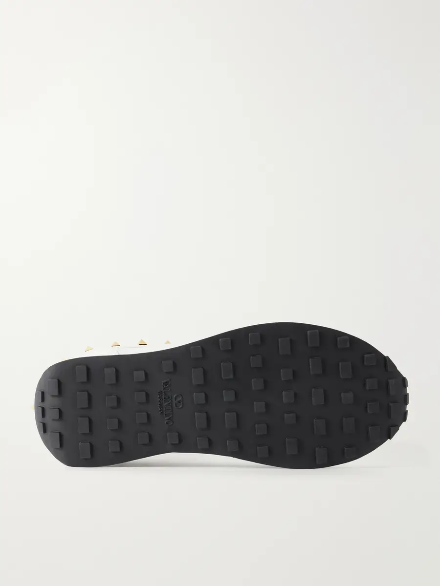 Valentino Garavani Stud Up Embellished Leather-Trimmed Sneakers - Men | Thumbnail 3