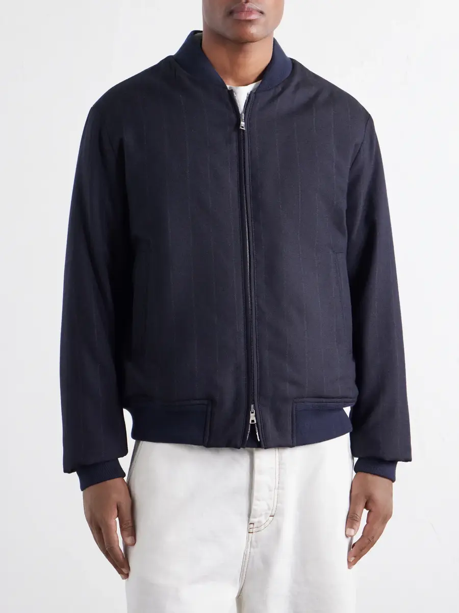 MR P. Striped Wool-Twill Bomber Jacket - Men | Thumbnail 3