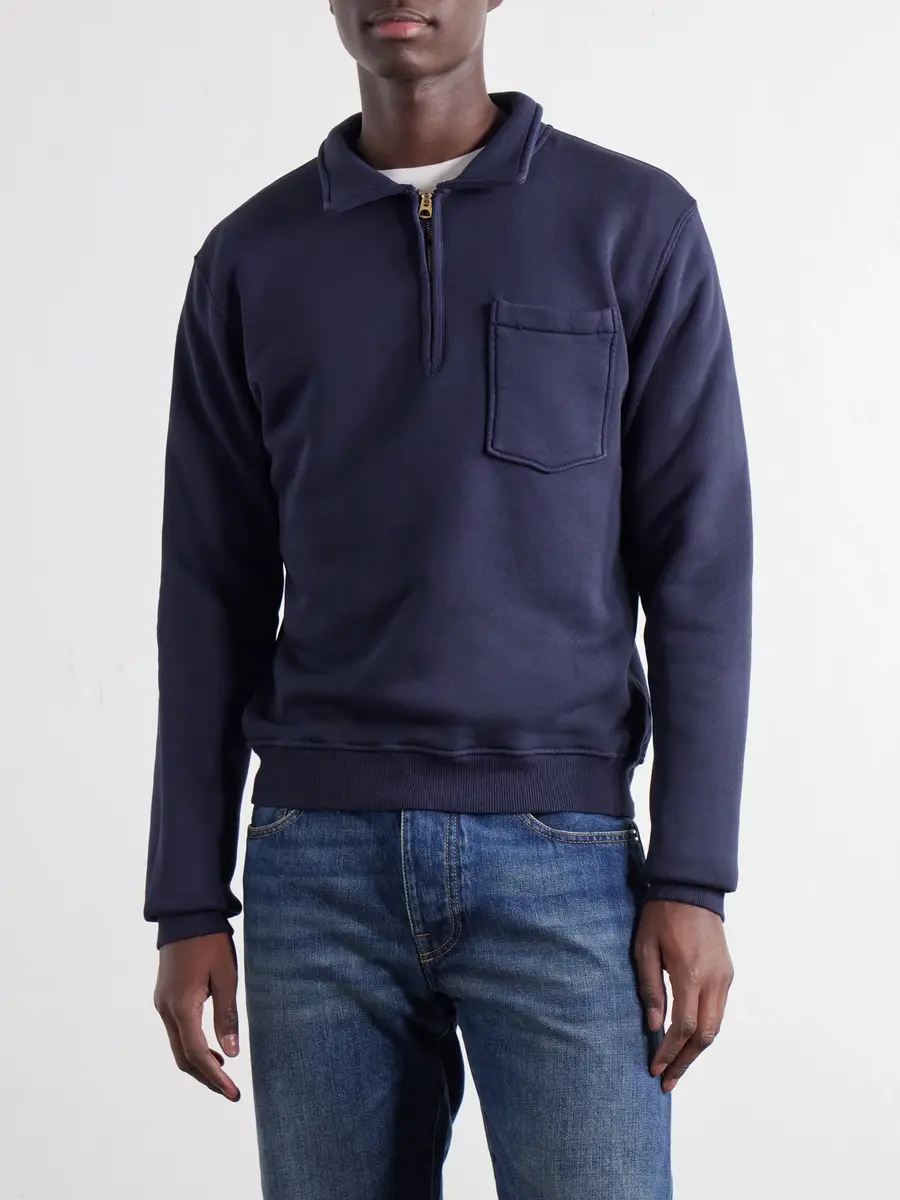 Fortela Yale Cotton-Jersey Half-Zip Polo Sweatshirt - Men | Thumbnail 3