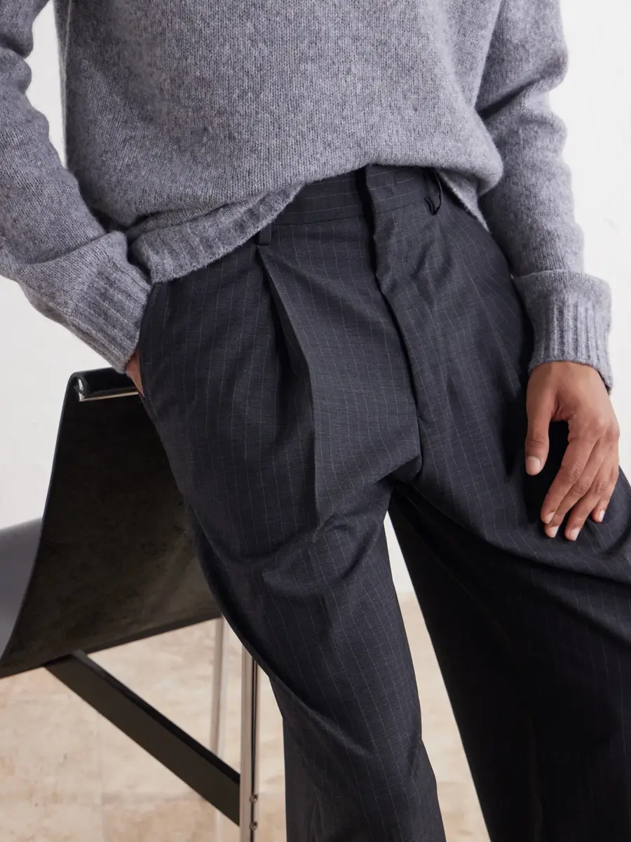 NN07 Kay 10037 Straight-Leg Pleated Pinstriped Woven Trousers - Men | Thumbnail 5