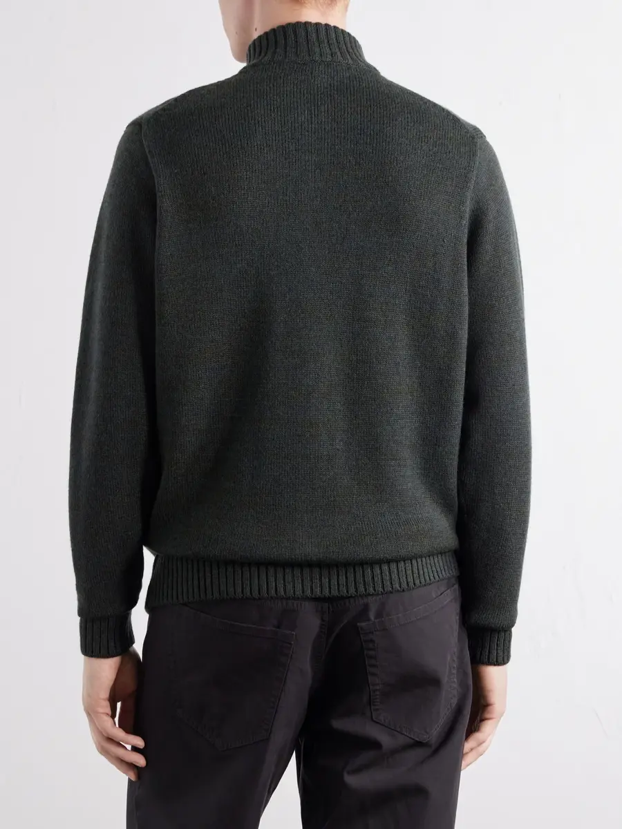 Inis Meáin Wool and Linen-Blend Zip-Up Cardigan - Men | Thumbnail 4