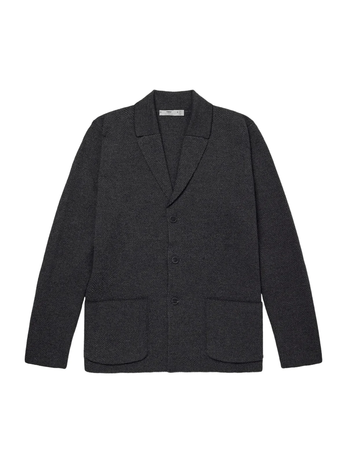 Herringbone Merino Wool Cardigan - Men