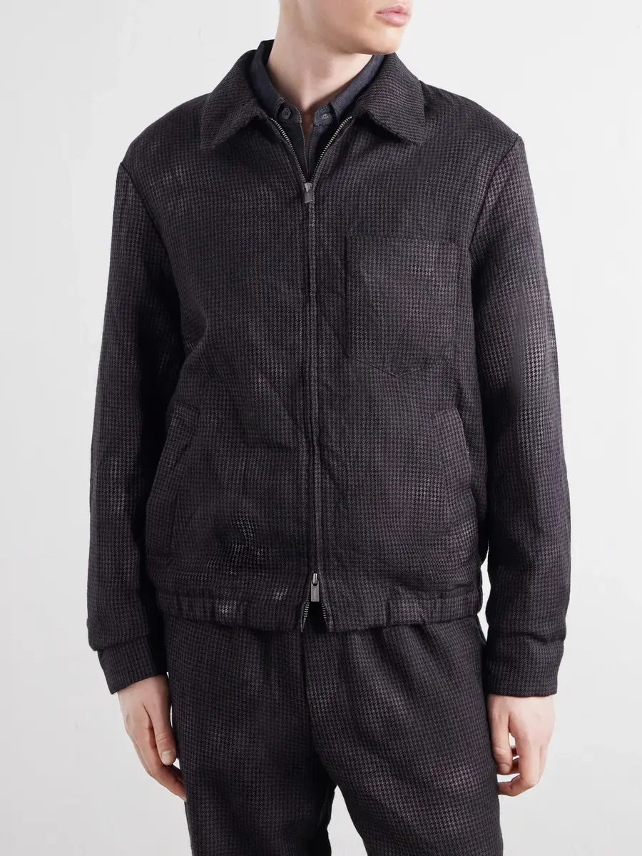 Barena Garment-Dyed Houndstooth Wool Blouson Jacket - Men | Thumbnail 3