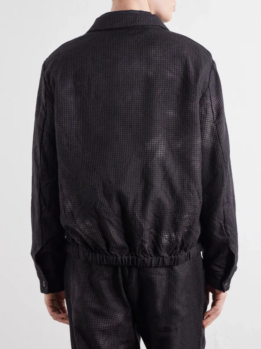 Barena Garment-Dyed Houndstooth Wool Blouson Jacket - Men | Thumbnail 4