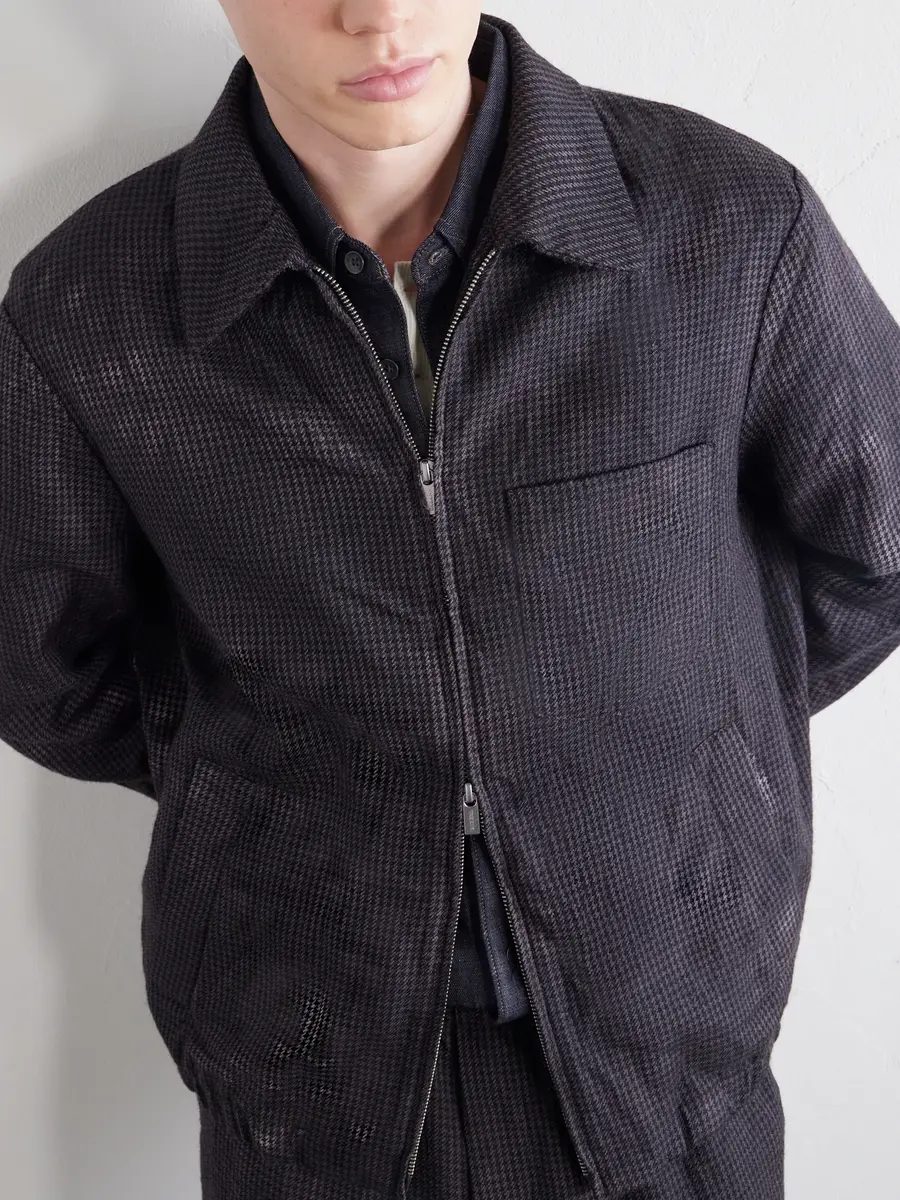 Barena Garment-Dyed Houndstooth Wool Blouson Jacket - Men | Thumbnail 5