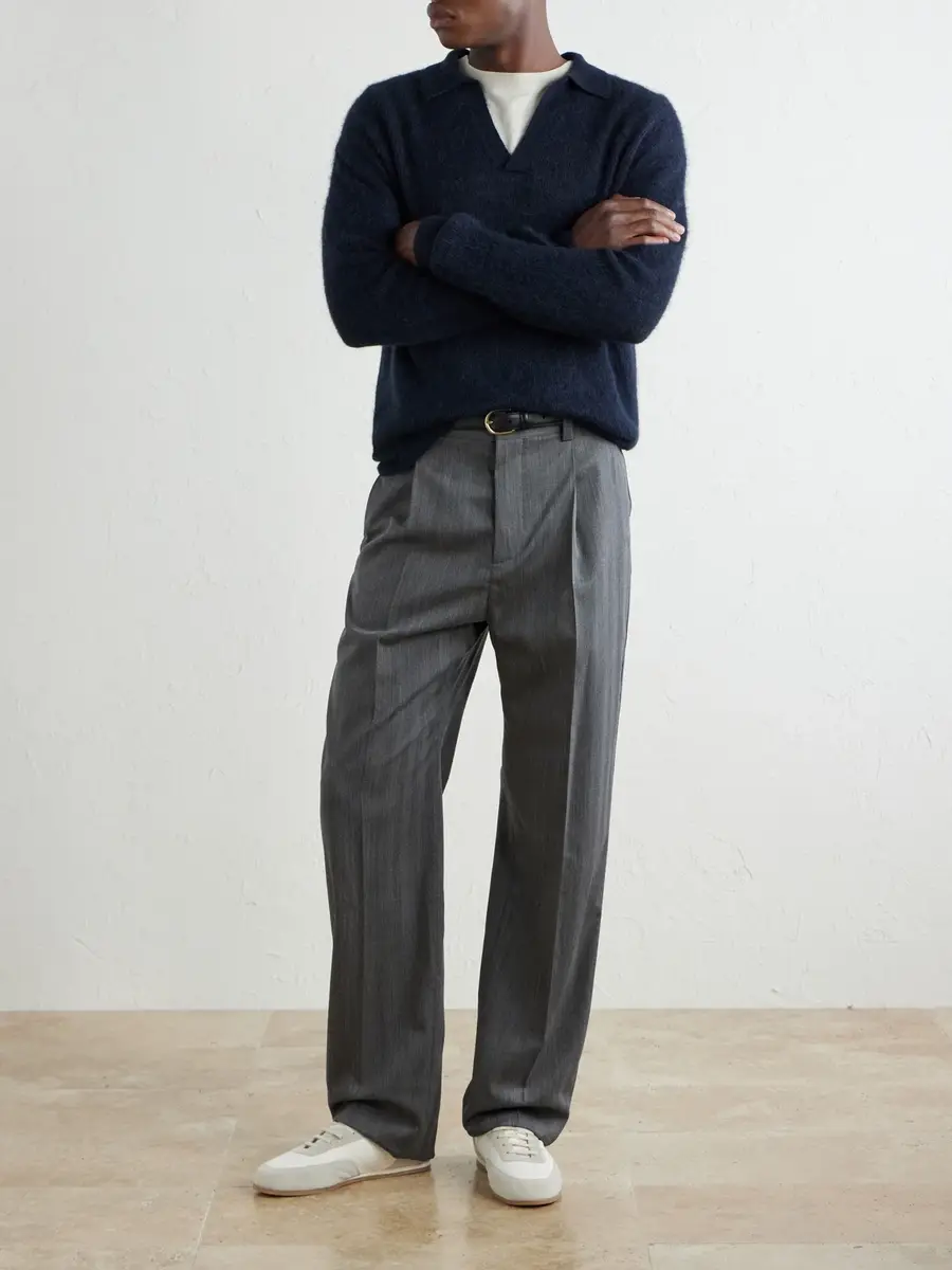 Auralee Alpaca-Blend Polo Sweater - Men | Thumbnail 2 Auralee Alpaca-Blend Polo Sweater - Men | Thumbnail 2