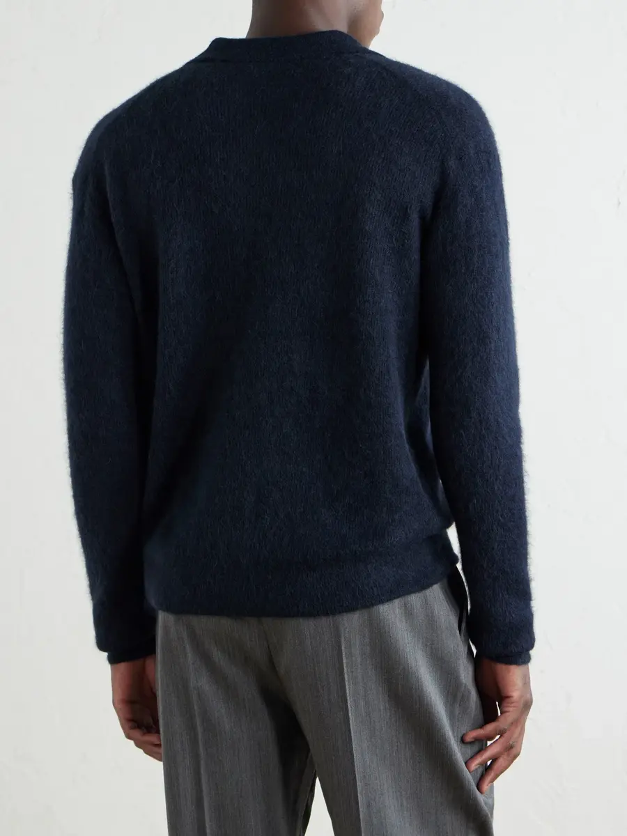 Auralee Alpaca-Blend Polo Sweater - Men | Thumbnail 4 Auralee Alpaca-Blend Polo Sweater - Men | Thumbnail 4