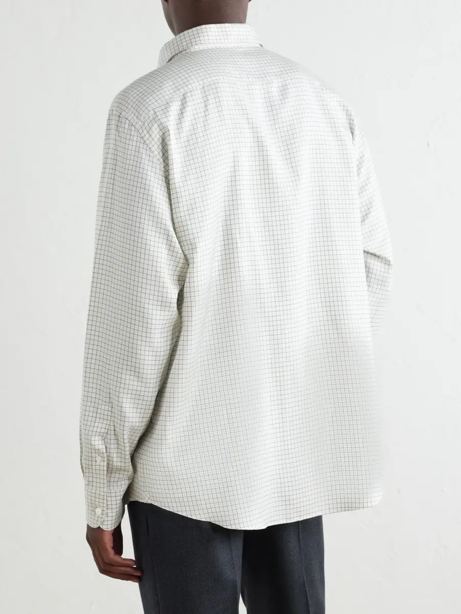 Zegna Checked Silk-Twill Shirt - Men | Thumbnail 4 Zegna Checked Silk-Twill Shirt - Men | Thumbnail 4