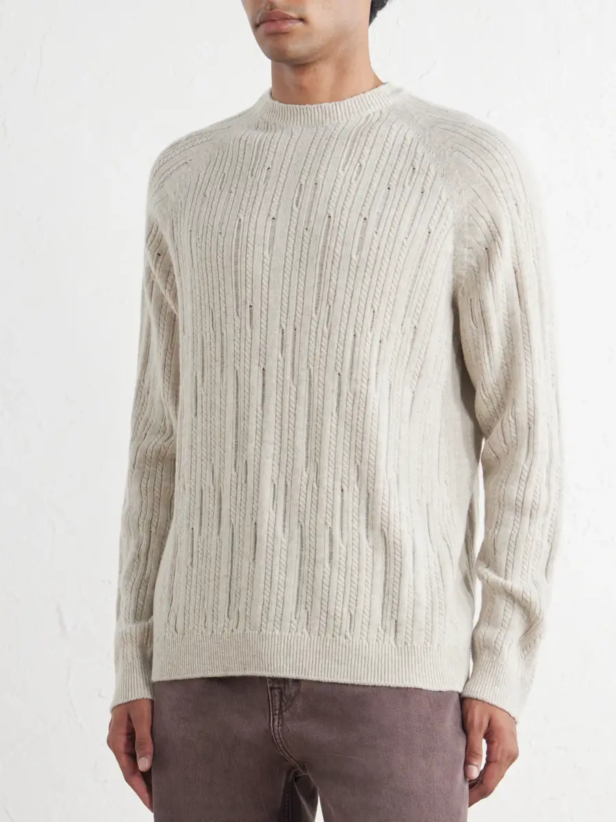 Inis Meáin Stranded Sailor Merino Wool and Cashmere-Blend Sweater - Men | Thumbnail 3 Inis Meáin Stranded Sailor Merino Wool and Cashmere-Blend Sweater - Men | Thumbnail 3