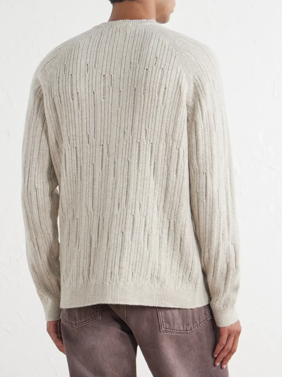 Inis Meáin Stranded Sailor Merino Wool and Cashmere-Blend Sweater - Men | Thumbnail 4 Inis Meáin Stranded Sailor Merino Wool and Cashmere-Blend Sweater - Men | Thumbnail 4
