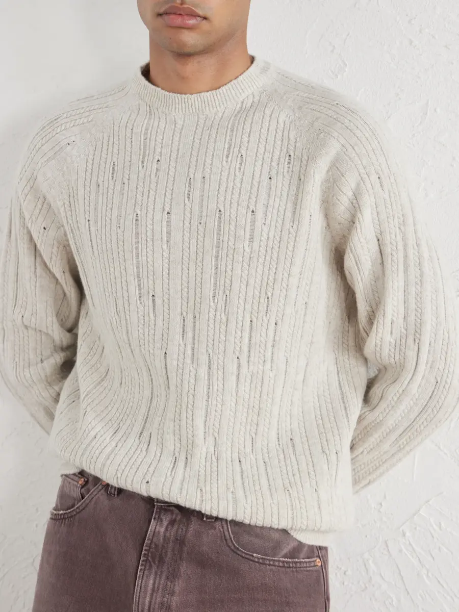 Inis Meáin Stranded Sailor Merino Wool and Cashmere-Blend Sweater - Men | Thumbnail 5 Inis Meáin Stranded Sailor Merino Wool and Cashmere-Blend Sweater - Men | Thumbnail 5