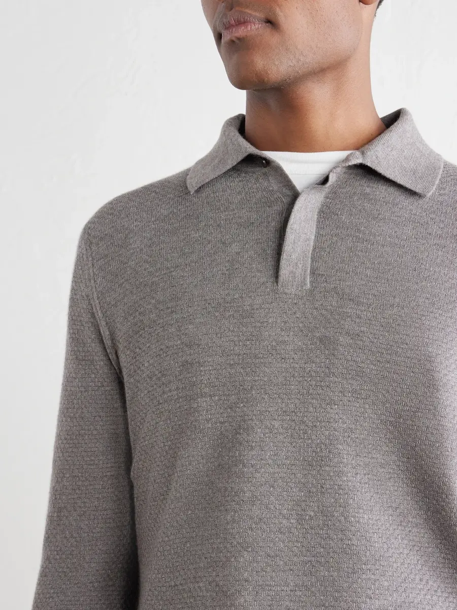 MR P. Cashmere and Silk-Blend Polo Sweater - Men | Thumbnail 5 MR P. Cashmere and Silk-Blend Polo Sweater - Men | Thumbnail 5