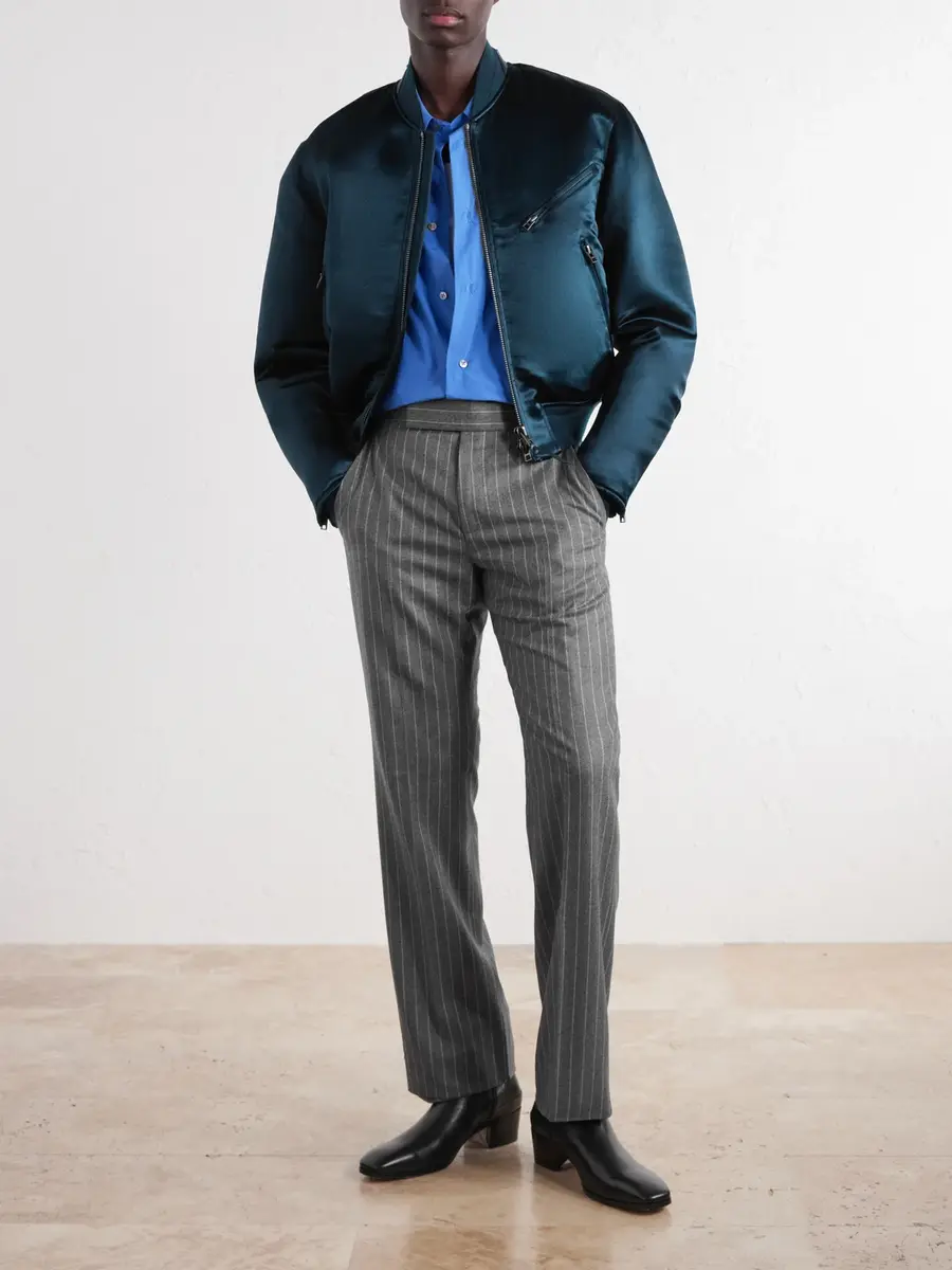 Tom Ford Straight-Leg Pinstripe Wool-Flannel Trousers - Men | Thumbnail 2 Tom Ford Straight-Leg Pinstripe Wool-Flannel Trousers - Men | Thumbnail 2