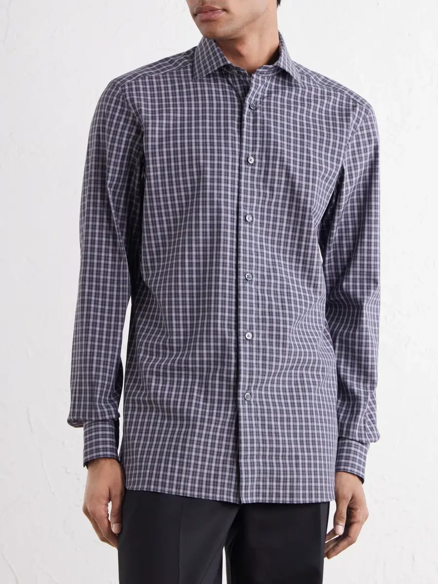 Zegna Centoquaranta Checked Cotton-Twill Shirt - Men | Thumbnail 3 Zegna Centoquaranta Checked Cotton-Twill Shirt - Men | Thumbnail 3
