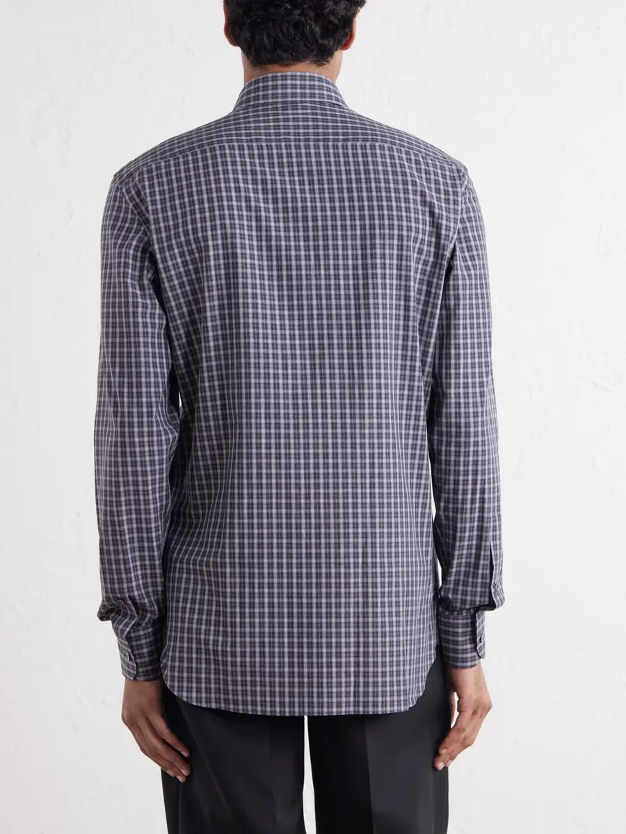 Zegna Centoquaranta Checked Cotton-Twill Shirt - Men | Thumbnail 4 Zegna Centoquaranta Checked Cotton-Twill Shirt - Men | Thumbnail 4