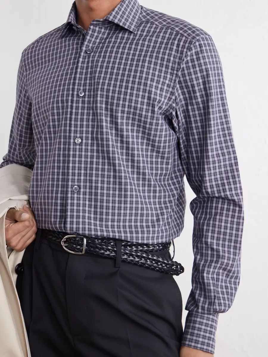 Zegna Centoquaranta Checked Cotton-Twill Shirt - Men | Thumbnail 5 Zegna Centoquaranta Checked Cotton-Twill Shirt - Men | Thumbnail 5