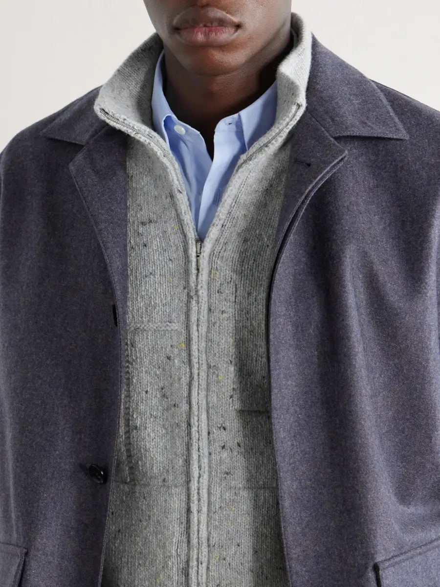 Inis Meáin Lifeline Merino Wool and Cashmere-Blend Zip-Up Sweater - Men | Thumbnail 5