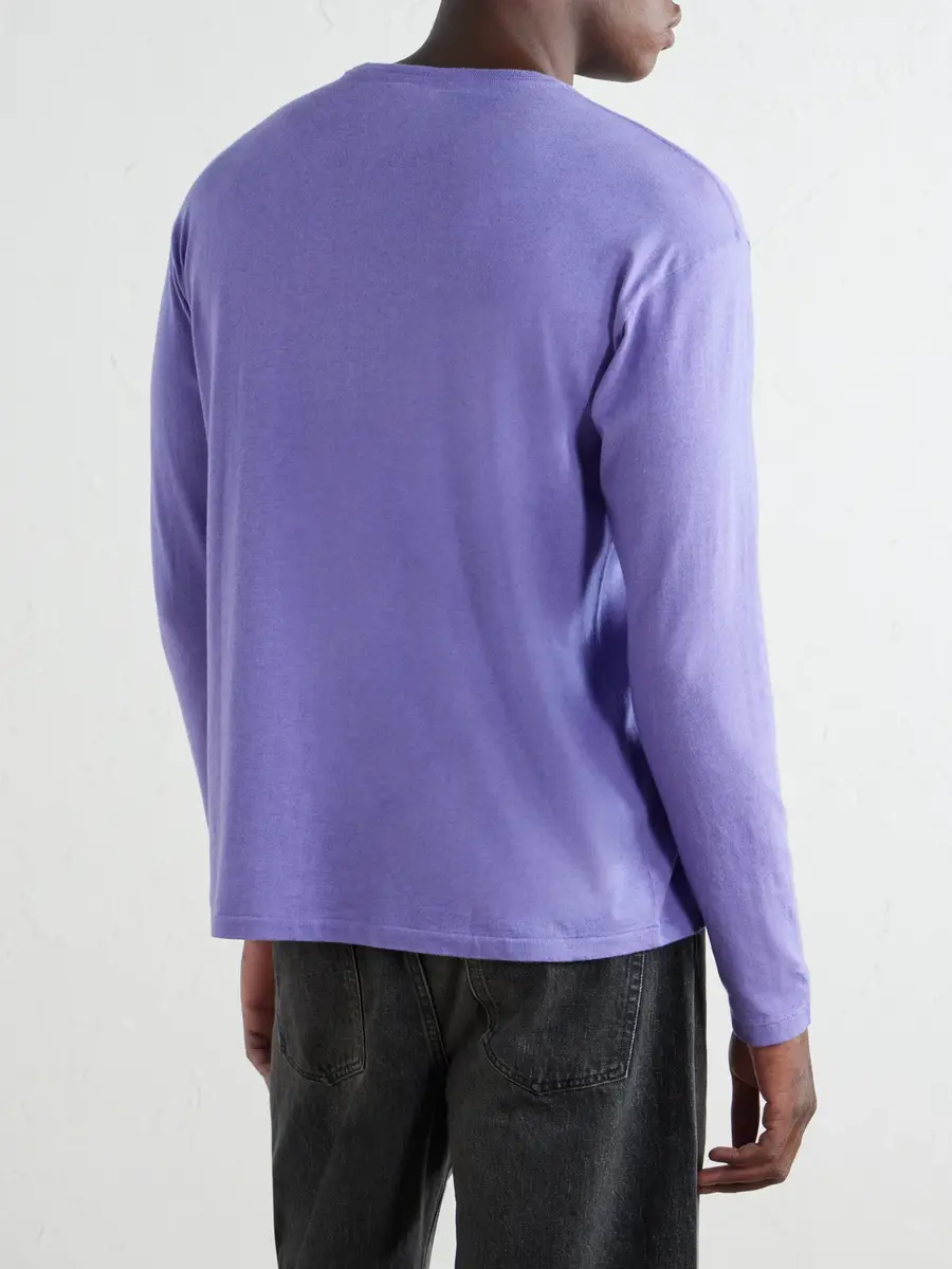 Auralee Cotton and Cashmere-Blend Jersey T-Shirt - Men | Thumbnail 4 Auralee Cotton and Cashmere-Blend Jersey T-Shirt - Men | Thumbnail 4