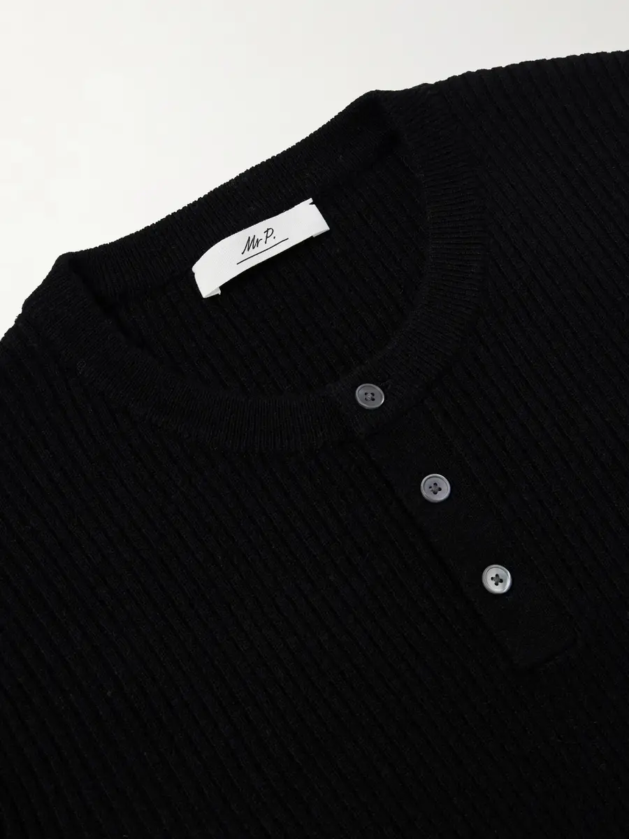 MR P. Ribbed Wool and Cashmere Henley Sweater - Men | Thumbnail 6