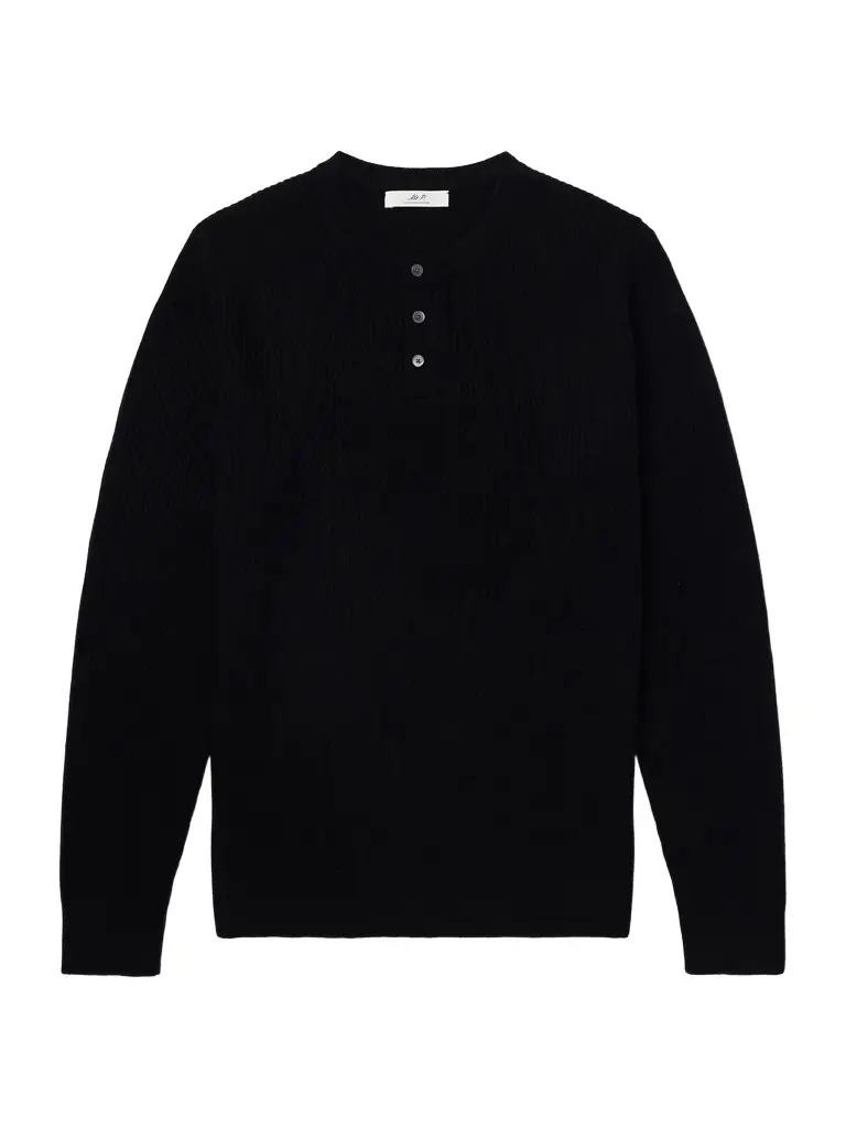 MR P. Ribbed Wool and Cashmere Henley Sweater - Men | Image 1 MR P. Ribbed Wool and Cashmere Henley Sweater - Men | Image 1