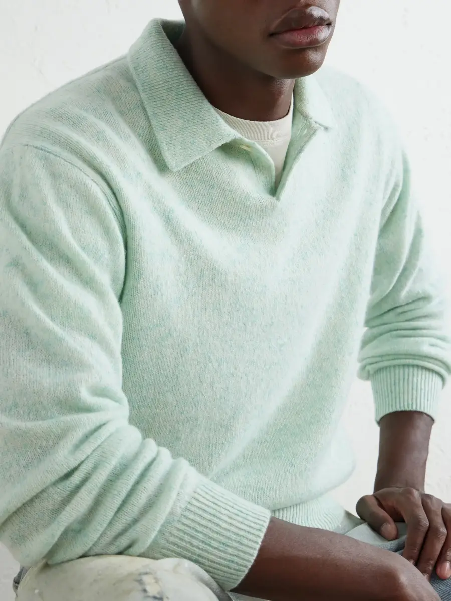 Auralee Cashmere Polo Sweater - Men | Thumbnail 5 Auralee Cashmere Polo Sweater - Men | Thumbnail 5