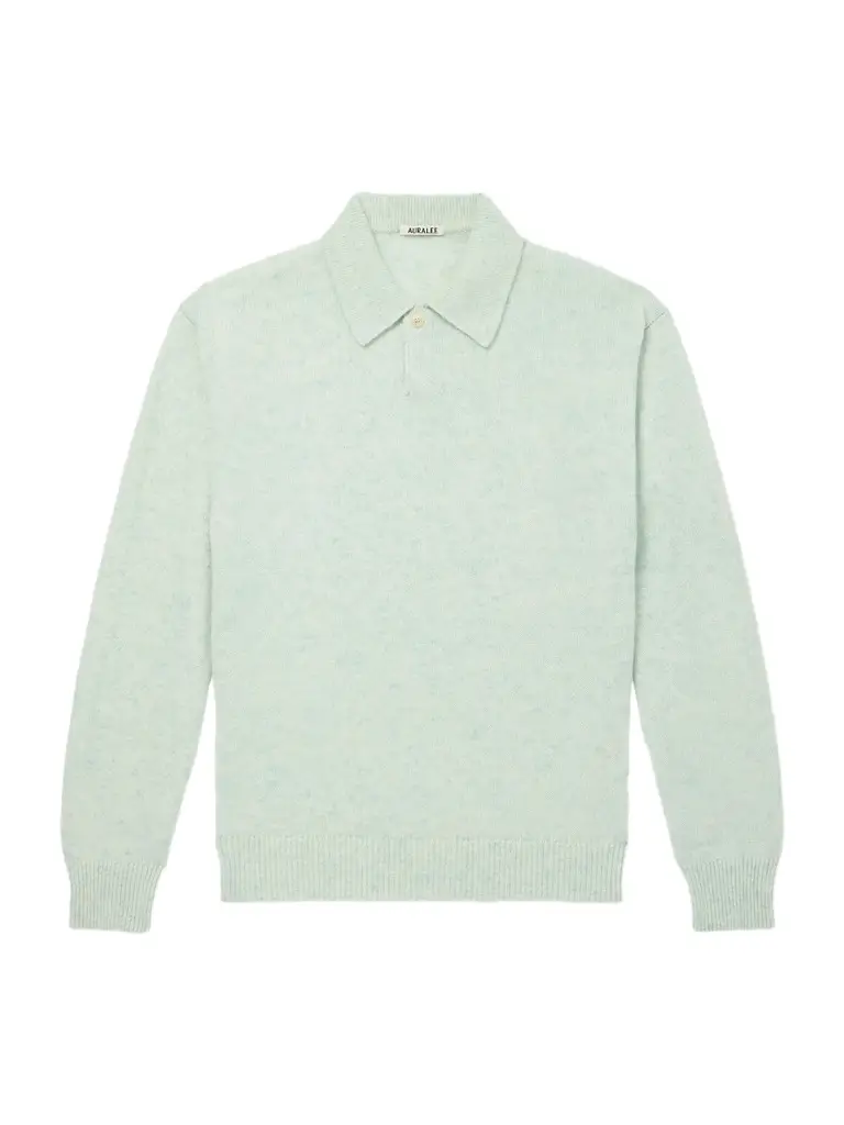 Auralee Cashmere Polo Sweater - Men | Image 1 Auralee Cashmere Polo Sweater - Men | Image 1