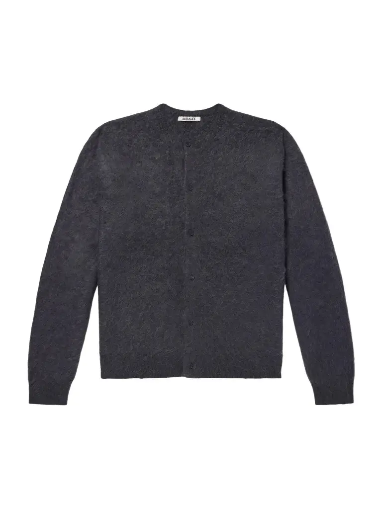 Auralee Garment-Dyed Alpaca Cardigan - Men | Image 1 Auralee Garment-Dyed Alpaca Cardigan - Men | Image 1