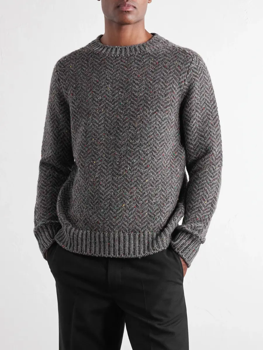 Gabriela Hearst Sermo Herringbone Cashmere Sweater - Men | Thumbnail 3 Gabriela Hearst Sermo Herringbone Cashmere Sweater - Men | Thumbnail 3