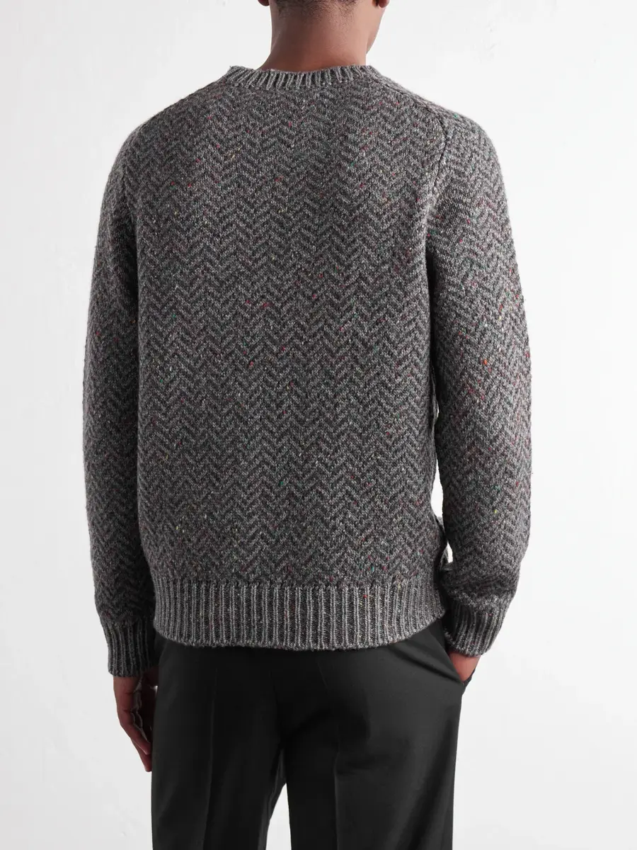 Gabriela Hearst Sermo Herringbone Cashmere Sweater - Men | Thumbnail 4 Gabriela Hearst Sermo Herringbone Cashmere Sweater - Men | Thumbnail 4