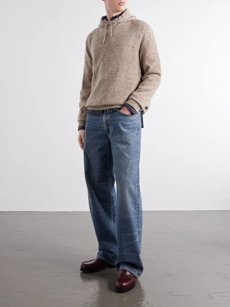 Inis Meáin Merino Wool and Cashmere-Blend Hoodie - Men | Thumbnail 2 Inis Meáin Merino Wool and Cashmere-Blend Hoodie - Men | Thumbnail 2
