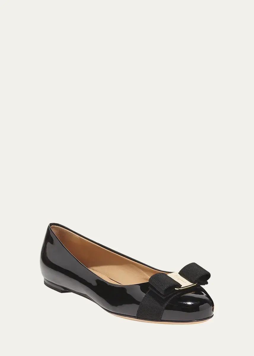 Ferragamo Varina Patent Leather Bow Ballerina Flats | Thumbnail 2 Ferragamo Varina Patent Leather Bow Ballerina Flats | Thumbnail 2