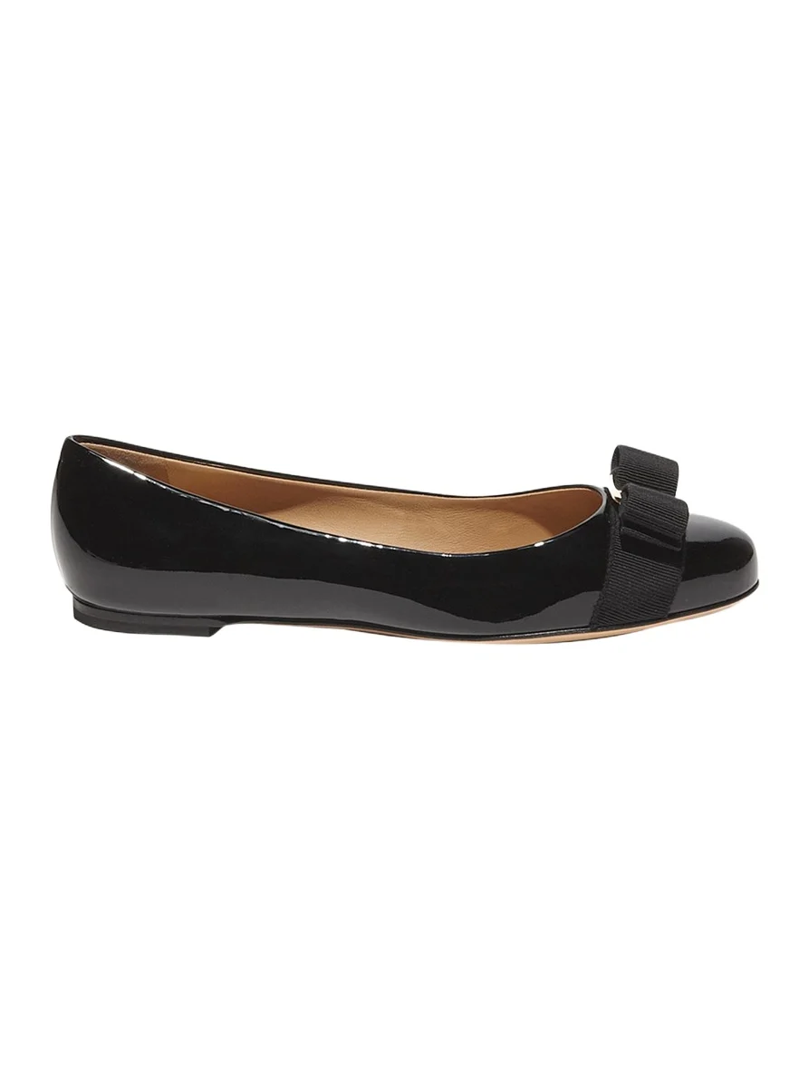 Varina Patent Leather Bow Ballerina Flats